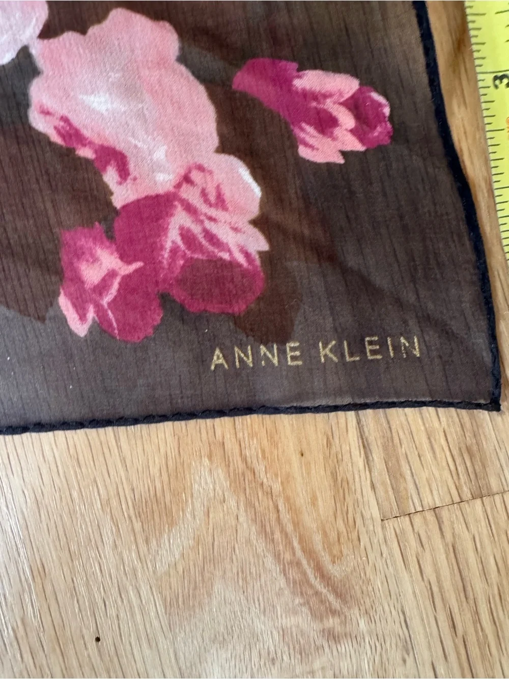 Vintage 1980s/90s Talbots Ann Klein Silk Black Floral Scarf NWT